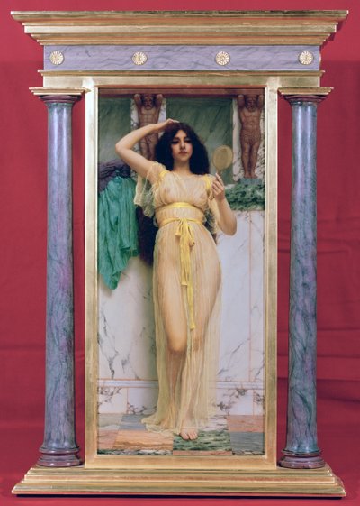 Ragazza con specchio, 1892 da John William Godward